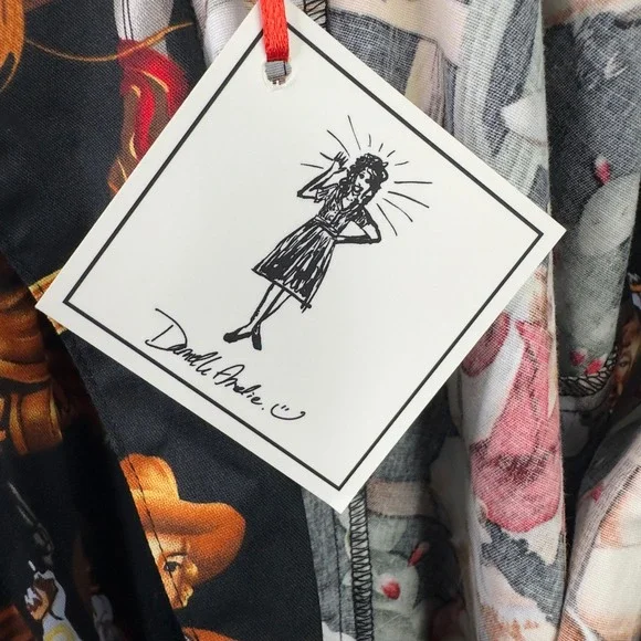 Danielle Amelie Dress XL Black Western Cowgirl Rockabilly Novelty Pinup Cactus - Picture 12 of 14